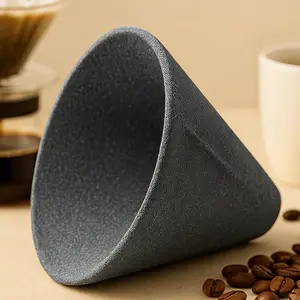 Ceramic Stone Material - Baked Non-porous  Strainer - Loose  Straining Stepper - Coffee Precision Filter - Good Companion for Teapots (L)