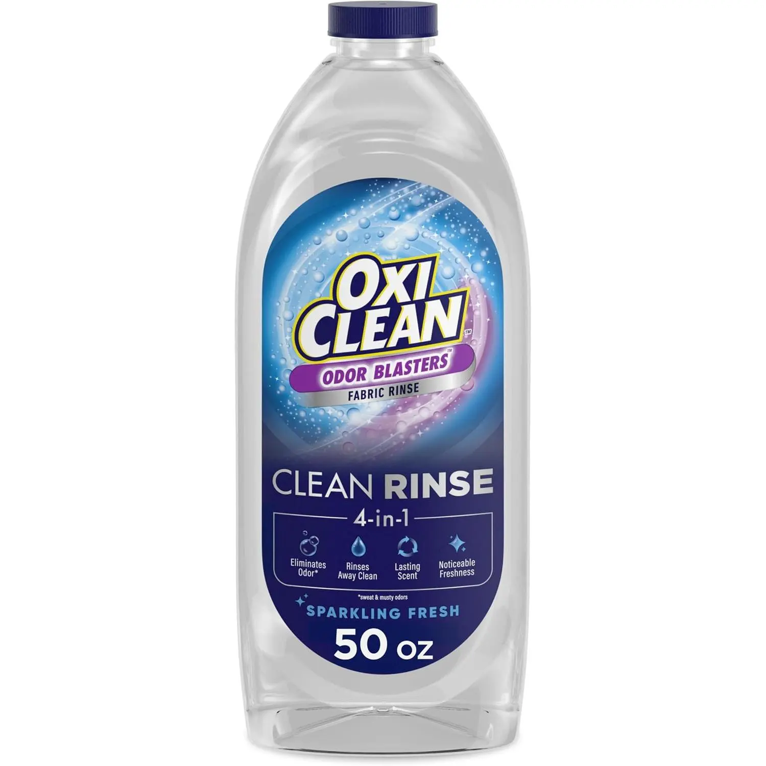 OxiClean Odor Blasters Fabric Rinse, 4-in-1 Clean Rinse Formula, Laundry Additive and Odor Eliminator for Sweat and Musty Odors, Sparkling Fresh Scent, 50 fl oz