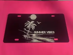 Summer Vibes Laser Engraved License Plate