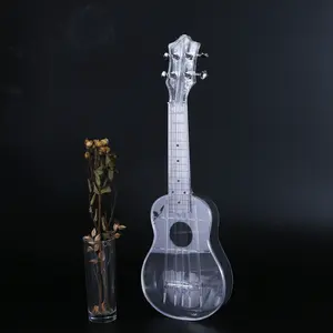 BODERI 21inch Transparent Plastic Ukulele Four-String Small Guitar Beginner's Instrument