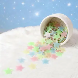 2pcs Luminous Wall Stars – 1.18 Inch Glow in The Dark Stickers, Create a Night Sky on Ceiling & Bedroom, Random Colors