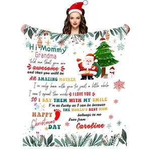 Personalized Christmas Throw Blanket - Custom Name Fleece Blanket for Family & Friends, Festive Cozy Xmas Gift Idea