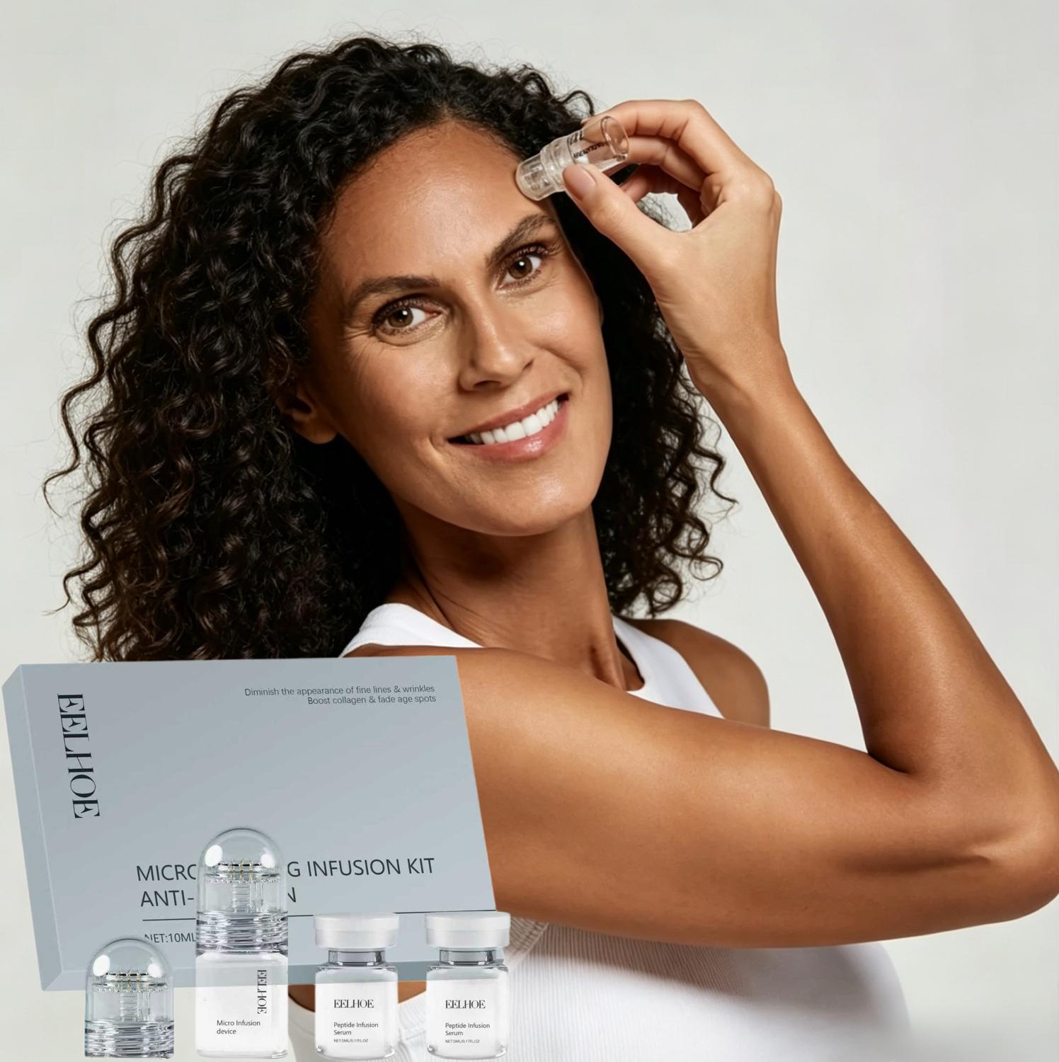 Micro-Nano Peptide Unisex Skin Care Kit, Booster Serum Set - Hyaluronic Acid, Collagen Peptide Essences for Firmer, Smoother Skin, Moisturizing Hydrating Rejuvenating Total Package Serum Box Set for Home Beauty Care