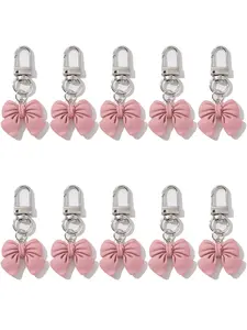10-Piece Cute Bow Keychains, Trendy Cute Keychain for Bags, Bag Accessories, Women's Birthday Valentine Gift, Daily Fashion Key Organizer