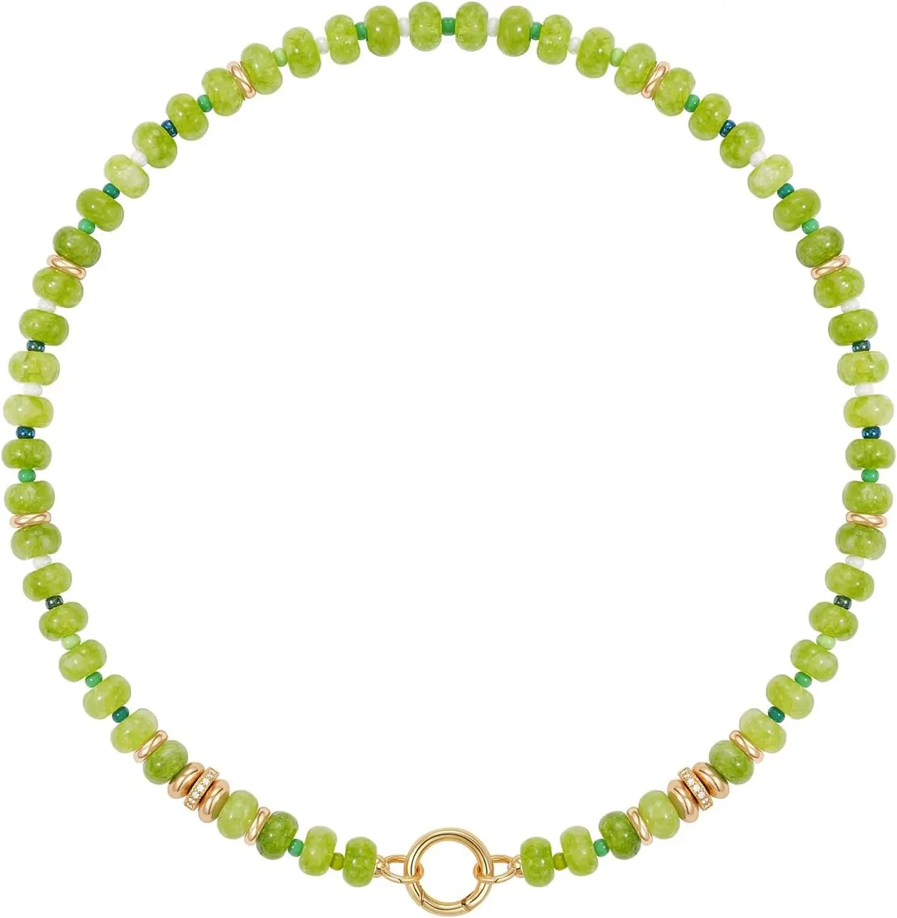 KissYan Beaded Necklaces for Women, Handmade Natural Stone Boho Choker with 14K Gold Plated Clasp Summer Beach Jewelry Gift