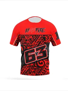 Motorcycle Racing # 63 Rider Men's T-shirt Casual Sports Top Summer Outdoor Sports Breathable Lightweight 3D Printed T-shirt