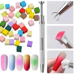 Soft Sponge for Nail Art, 100pcs/set Mini Replaceable Sponge and 1 Count Nail Clip Tool for DIY Nail Art, Nail Art Tool for Women & Girls, Nail Art Kit, Manicure