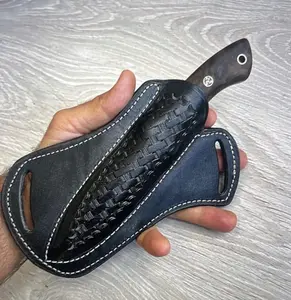 Custom Handmade Genuine Leather Fixed Blade Knife Skinner Knife Sheath Cross Draw Sheath