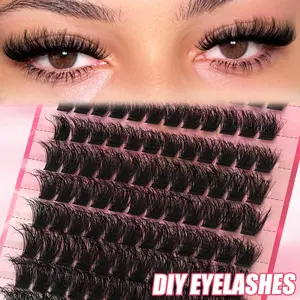 156pcs Thin Individual False Eyelashes - Natural Look, D-Curl Lifted, Fluffy, DIY Lash Extension For Salon-Level Volume & Length - Easy To Wear, Reusable, Comfortable Fit