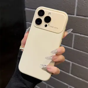 Aromatherapy liquid silicone instantly solidifies into 17 large protective cases with lens protection, suitable for apples/ iPhone 17 Air 16 15 14 13 12 11 Pro Max Plus， Exclusive pure color simple leather protective case