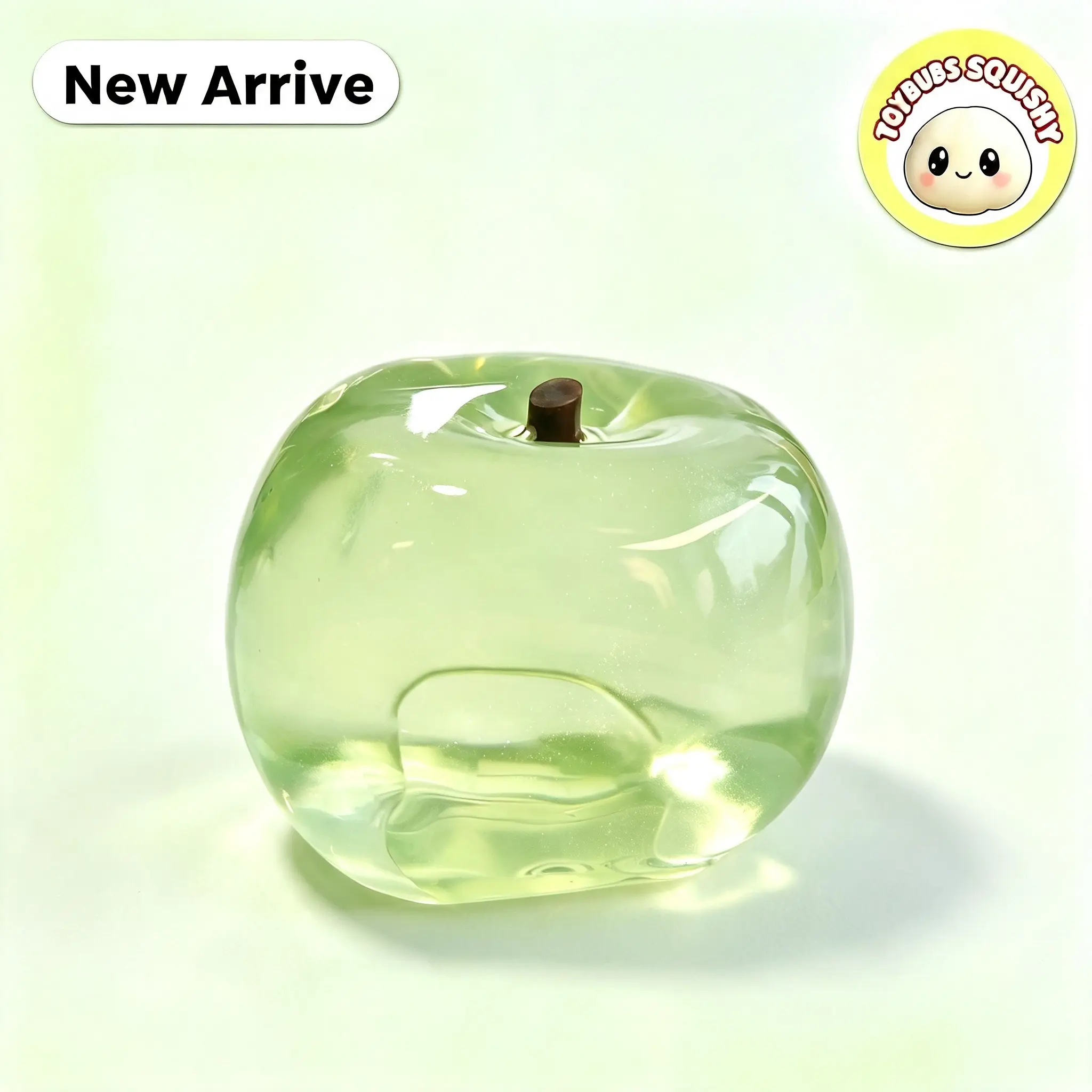 Green Square Apple Food-Grade Silicone Squishy Charm, DIY Keychain & Bag Charm, Holiday Gift, Birthday Gift, Best Friend Gift