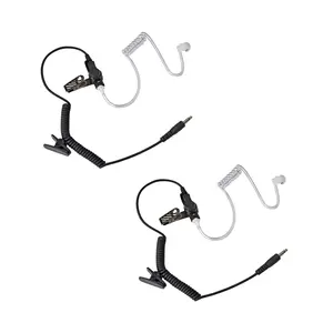 YNIBST 3.5mm Receiver/Listen Only Surveillance Radio Earpiece with Acoustic Coil Tube Walkie Talkie Headset for Security, Police and Law Enforcement Use, Compatible with Two-Way Radios, Transceivers and Radio Speaker Mics Jacks(2 pack)