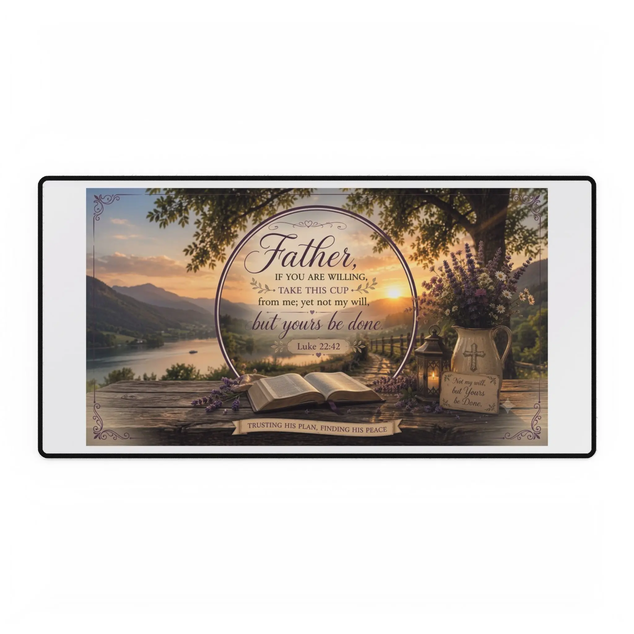 Father Prayer Scripture Desk Mat | Christian Bible Verse Desk Mat