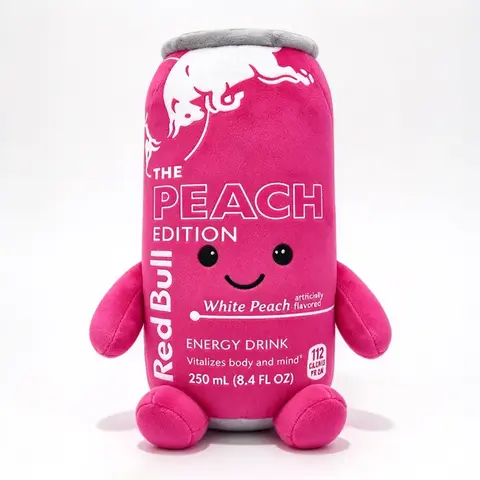 Novelty Red Bull Energy Can Plush Toy | 8.7in Soft Fluffy Plushie, Cute Drink Can Stuffed Doll, Perfect Gamer Desk Ornament, Room Decor & Fan Gift