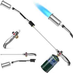 Propane Torch Weed Burner, High Output 1800,000 BTU Extended Weed Torch Flamethrower, Heavy Duty Blow Torch Detachable Long Arm with Flame Control Valve for Garden, Wood, Ice, Snow, Stumps, Melting