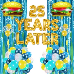 25th Birthday Ocean Theme Set 25 Years Later Balloons, Mermaid & Baby Shark Decor