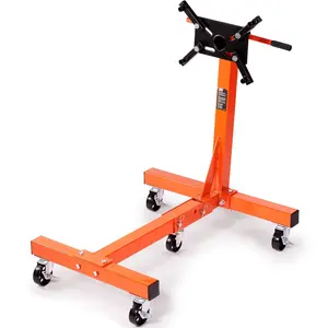 Engine Stand 1500 Lbs Capacity Rotating Engine Stand with 360 Degree Adjustable Head, Cast Iron Folding Motor Hoist Dolly, Five Caster Base, Four Adjustable Arms for Vehicle Maintenance and Auto Repair