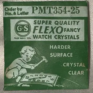 G-S Supplies Inc. Flexo Fancy Watch Crystals PMT354-25 Super Quality Harder Surface Clear Acrylic for Vintage & Modern Watches