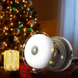 (1/2 Pack) 10 m/33FT Roll Up Camping Fairy Lights for Indoor Outdoor 2-in-1 String Light LED Rechargeable Energy Saving IP44 Waterproof for Decorative Party Diwali Festival (Warm White) Led Lights Bedroom