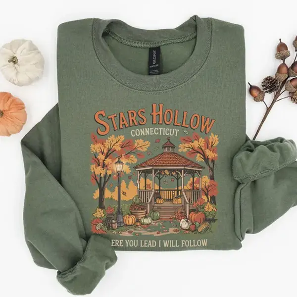 Stars Hollow Sweatshirt, Vintage Fall Crewneck, Where You Lead I Will Follow Sweater, Cozy Autumn Town Shirt, Gilmore Girls Inspired Gift