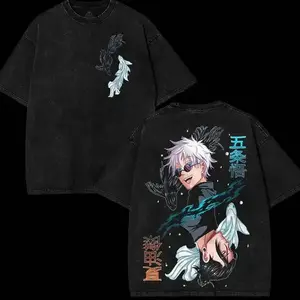 Gojo Satoru Geto Suguru T-Shirt, Jujutsu Kaisen Anime Graphic Tee, 2-Sided Print, Unisex Manga Fan Shirt, Casual Streetwear Crew Neck, Regular Fit - Machine Washable, Comfortable Cotton Crew Neck Short Sleeve Graphic Print T-Shirt, Black, Sizes S to XXXL