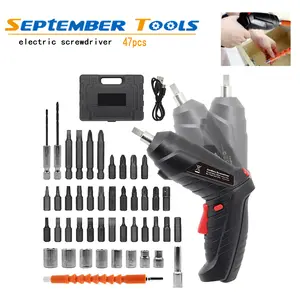 47PCS Cordless Power Tools Kit - 3.6V 1800mAh Lithium Battery Mini Electric Drill, Forward/Reverse Screwdriver, Portable Hardware Set for Home Repair & Maintenance