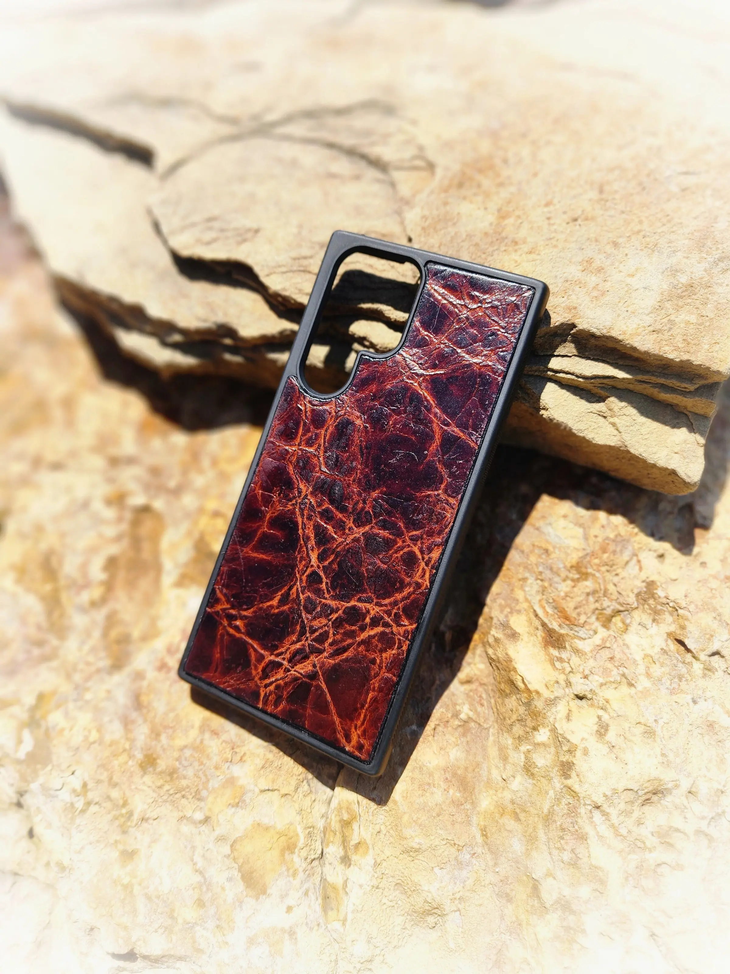 Leather Phone Case - Distressed Real Leather Cover - For Samsung S8 S9 S10 S20 S21 S22 S23 S24 Note 8 9 10 20 Plus Ultra FE +