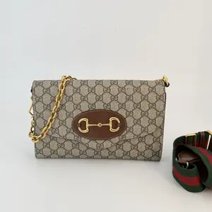 Pre-owned GUCCI calfskin Shoulder Bags GG Supreme Horsebit 1955 Shoulder Bag