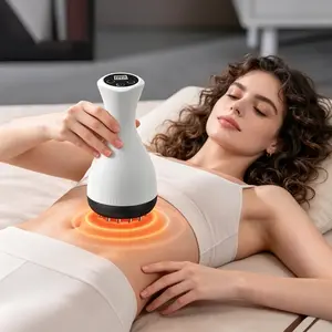 Electric body-shaping meridian brush, vibrating massage device. It features hot compress and vibrating scraping functions to relax muscles all over the body. Suitable for the back, neck and shoulders, it is an auxiliary massage tool.