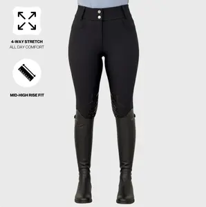 Contour Breech High-Mid Rise Fit with Front Pockets & Silicone Waistband for Comfort & Support 4-Way Stretch All Day Comfort