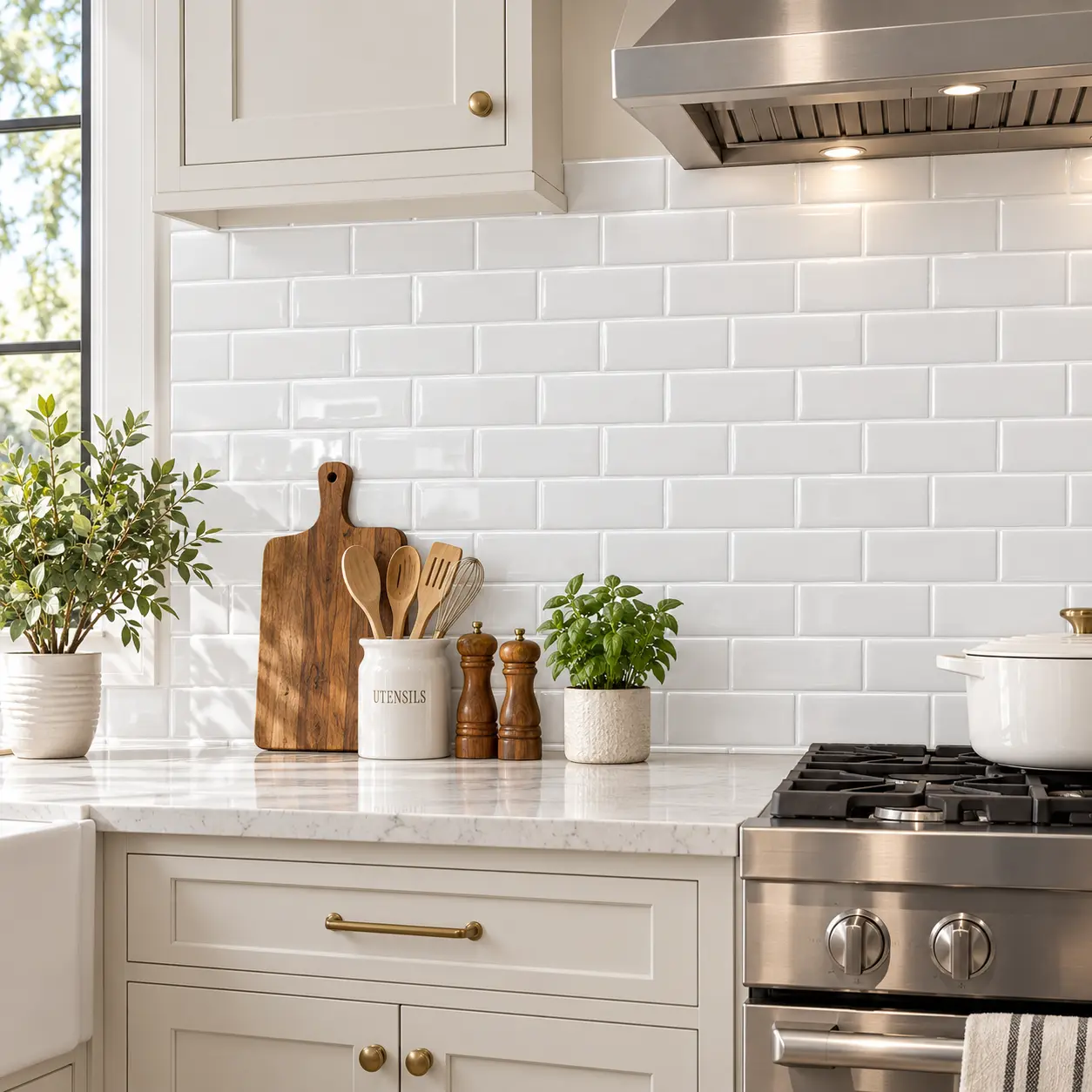 Subway Tile Peel and Stick Backsplash tile, Thicker Design 12" x 12" Stick on Backsplash Tiles for Kitchen, Bathroom, Wall Tile (10 Sheets, Bright Glossy White) marble wallpaper panel