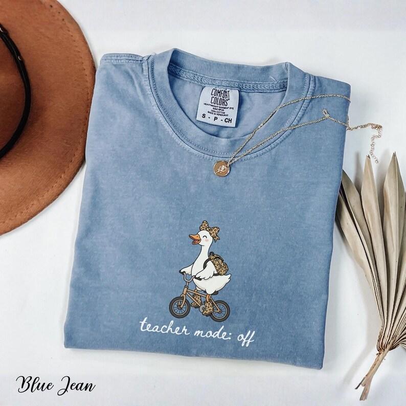 Comfort Colors Teacher Mode Off T-Shirt, Last Day Of School Shirt, Goose Teacher TShirt, Teacher Appreciation Shirt, End of School Year Gift for Teacher, Funny Graphic Tees