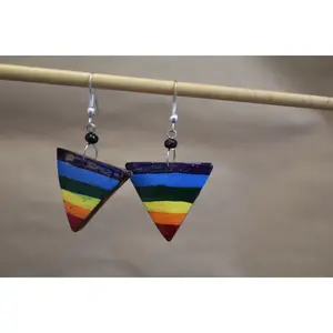 Jaraguá Coconut Tri-Rainbow Earrings