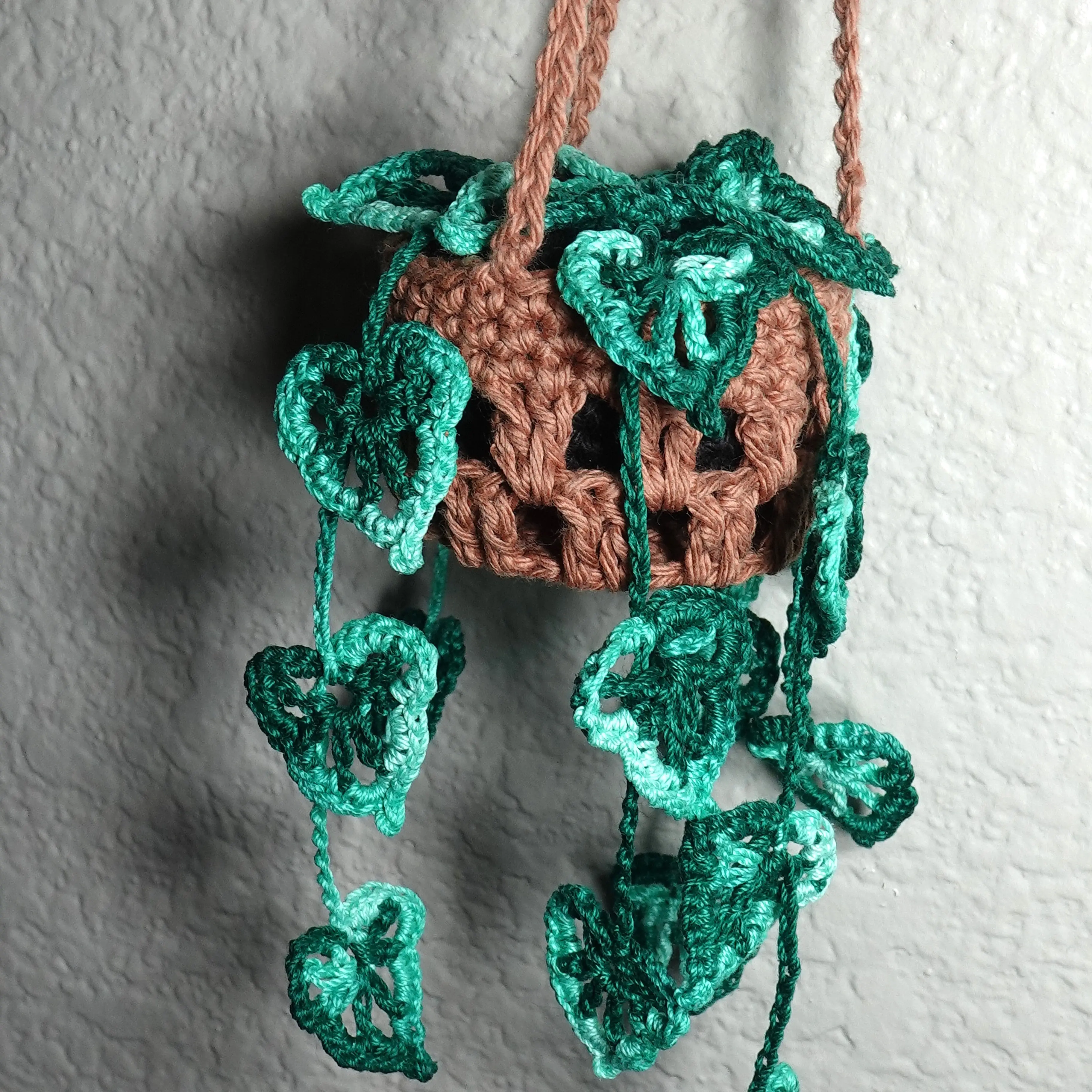 Handmade Crochet Hanging Monstera Plant