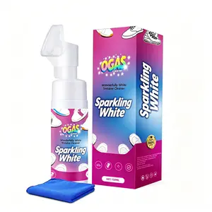 Sneaker Foam Cleaner with Built-in Brush, No Rinse Stain Remover for White Shoes, Canvas, Leather & Sports Shoes