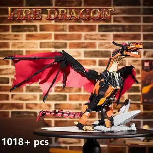 1018+pcs European Mythical Dragon Building Blocks Model, Winged Design, Creative DIY Collection Display Piece, Birthday/holiday Gift