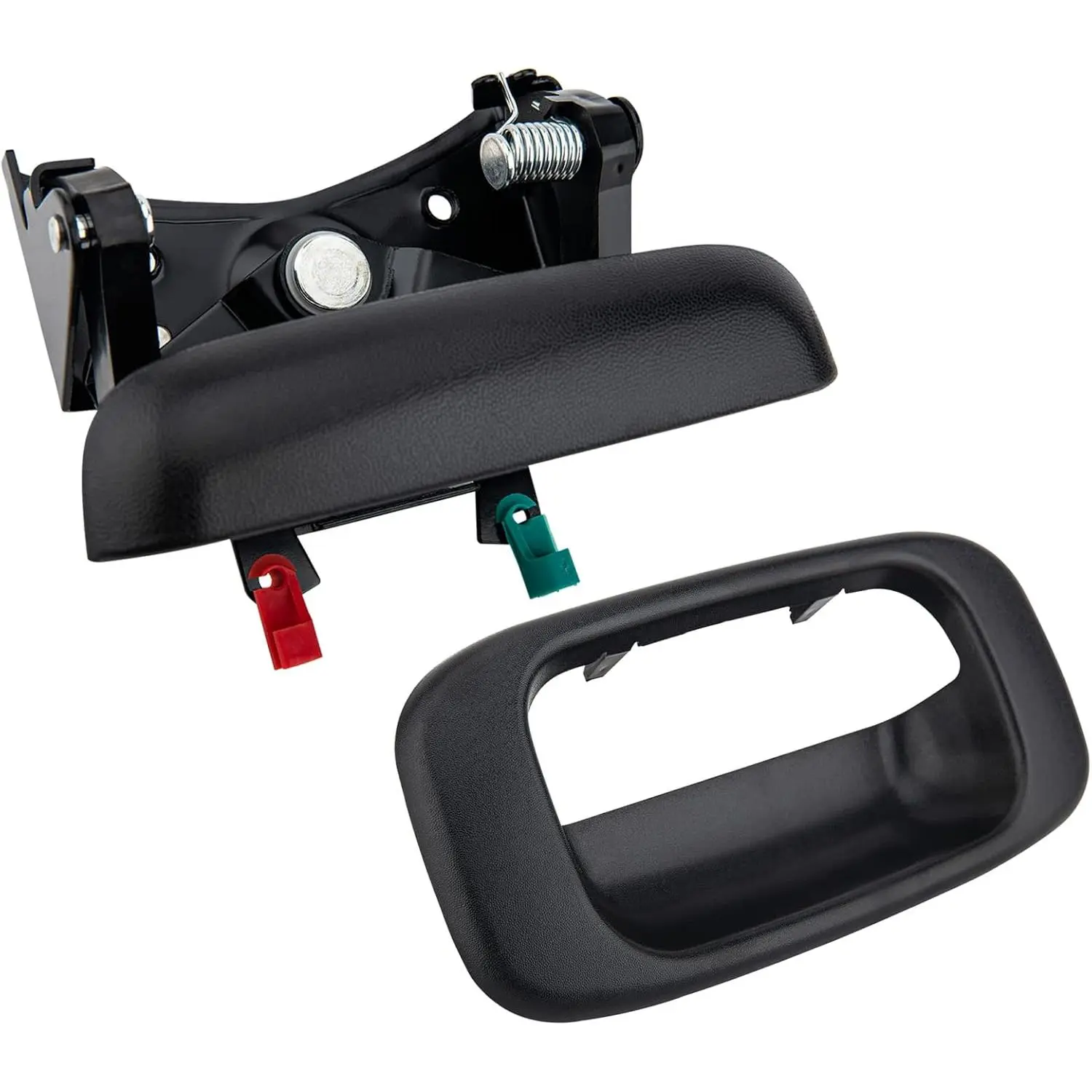 Tailgate Handle Latch Compatible for 1999-2007 Chevy Silverado GMC Sierra 1500 2500 3500 with Bezel Trim and Rod Clips, Replaces 15997911, 15228541, 15228540, 15228539