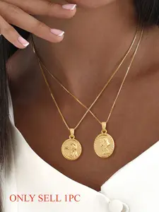 Elegant Oval Princess Pendant Necklace for Women, Fashion Cartoon Box Chain, Stylish Ladies' Jewelry Accessory