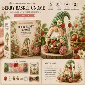 3D Beaded Seasonal Gnome DIY Kit , Holiday Gnome Figurines Beginner Friendly Bead Craft Set Spring Easter Fall Winter Decor