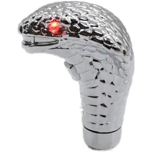 Universal Gear Shift Knob Snake Shape Shift Knob Shifter Gear Stick Shift Lever Head with Red LED Lights