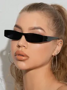 Unisex Vintage Rectangle Frame Eyeglasses, Trendy Casual Full Rim Eyeglasses for Everyday Use, Fashion Accessories for Outdoor Activities, Vintage Rectangle Shades