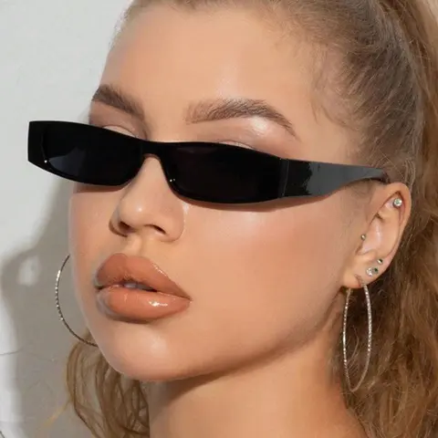 1pc Square Retro Small Frame Glasses, European and American Style, Unisex Fashion Streetwear, Neutral Tone Beach Sunglasses, Party Accessories, Square Sunnies, Trendy Fashion Shades, Fashion Eyewear