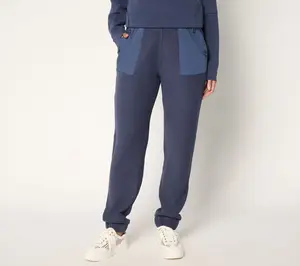 LOGO by Lori Goldstein Petite Full-Length Rib Knit Jogger