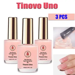 Tinovo Uno Nail Strengthening Oil Set - 3 Bottles 12ml Each - Alcohol-Free Vitamin E Infused Protein & Keratin Formula for Brittle Nails - Quick Dry Clear Polish - Gentle Nail Repair & Protection