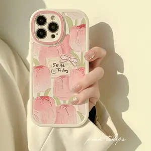 Oil painting flowers iPhone 16 case suitable for 17 Pro Max Apple phone case 12 for women 11 set 14 matte 13X