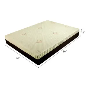 Bellemave 12-In Queen Memory Foam Mattress - Queen Size, Copper-Infused Cooling Gel Foam, 7-Zone Pressure Relief, Contour Cut, Perforated Air Layer Cover, Medium Firm Support, Made in Japan, 3-Layer, Breathability, Heat Control, Allergy Reducing, Breathab
