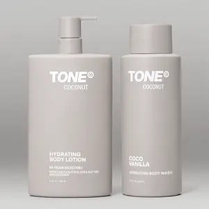 Coconut Body Wash & Lotion Bundle for Women, Tropical Vanilla Scent, Hydrating Shower Set, Dermatologist-Tested, Non-Toxic Gift Set – TONE