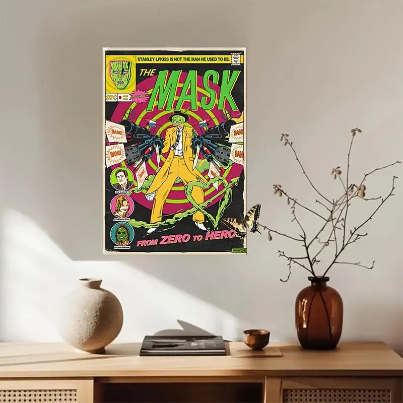 Unframed 2D Vibrant Comic Art Print - High-Quality Canvas Poster, Abstract Hero Character, Home Decor for Bedroom, Wardrobe & Nursery Decor