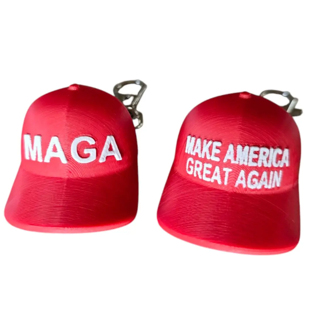 MAGA Hat Keychain, Novelty 3D printed Baseball Cap Key Chain Trump red ...