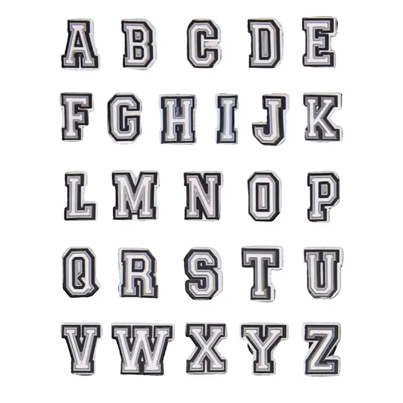 White Letter Shoe Charms - Customizable Alphabet Shoe Charms for Personalized Footwear Accessories Decor
